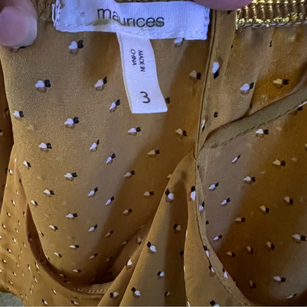 Maurices Mustard Ruffle Blouse - Picture 3 of 3
